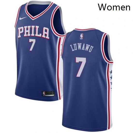 Womens Nike Philadelphia 76ers 7 Timothe Luwawu Swingman Blue Road NBA Jersey Icon Edition